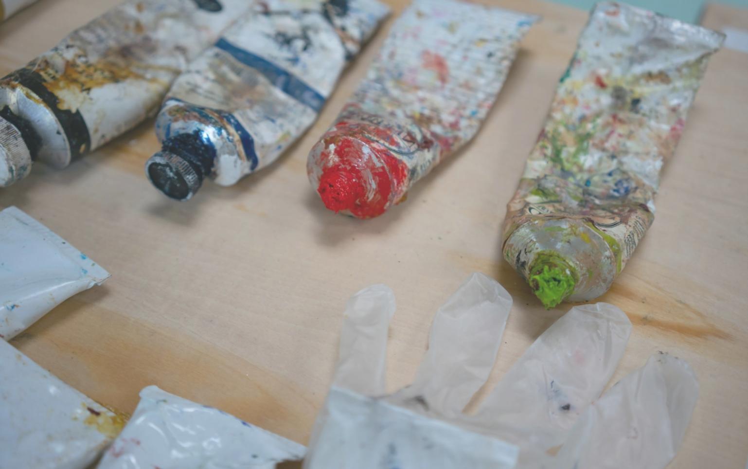 Aquarell Farbpalette und Werkzeuge